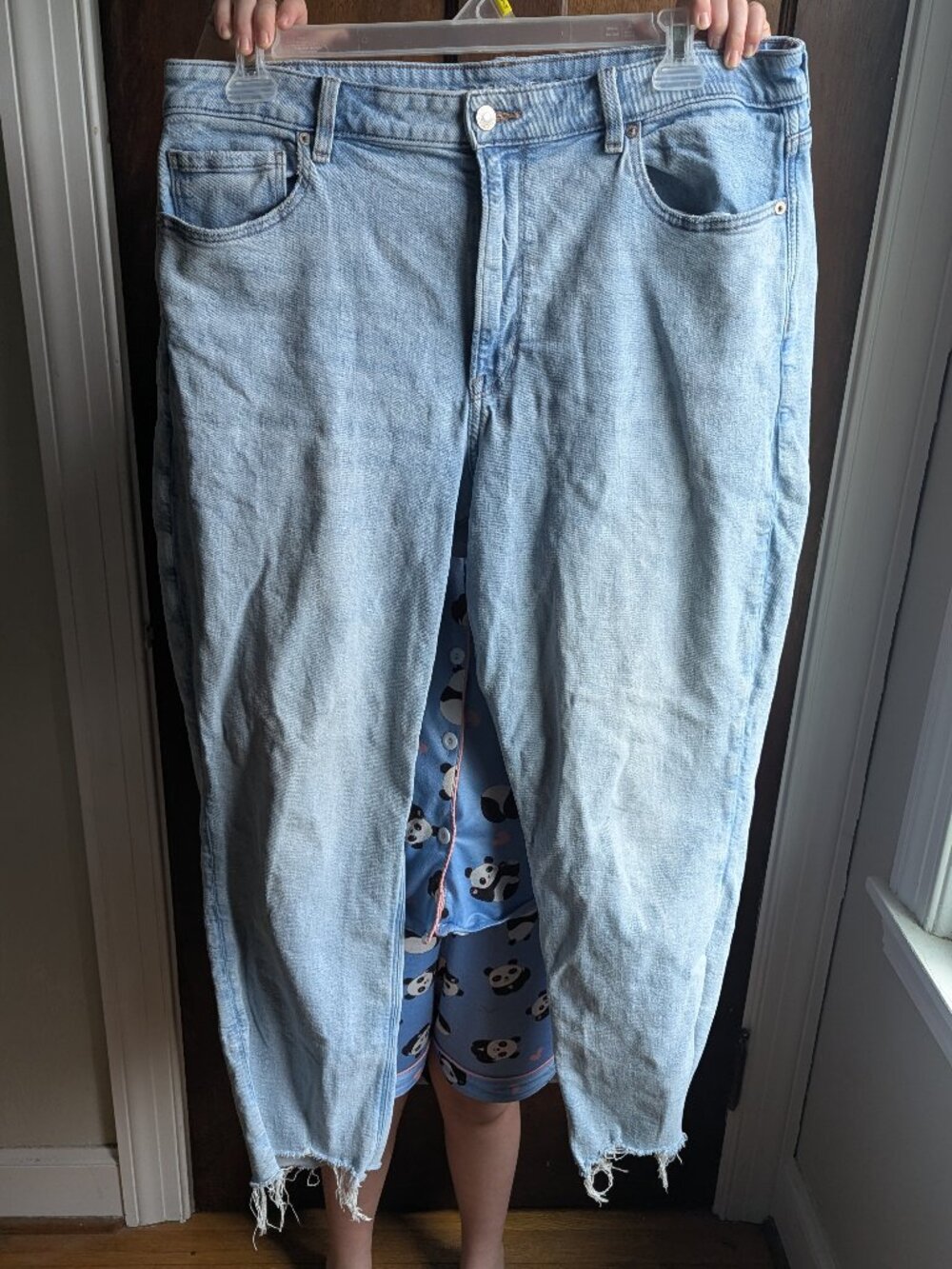 American Eagle Stretch Mom Jean 16 Regular Frayed Hem